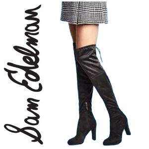Sam Edelman Kent Over the Knee OTK Black Heeled Boots Women Sz 11